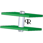 MSPM-4-01 , 6.4mm High Nylon PCB Post for 3.18mm PCB Hole, 4.6mm Base
