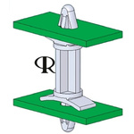DLCBS-3-01, 4.8mm High Nylon PCB Support Pillar for 4mm PCB Hole, 14.3mm Base