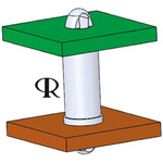 DLCBST-8-01, 12.7mm High Nylon PCB Support Pillar for 2.54mm PCB Hole, 4mm Base
