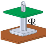 LCBSB-10-01A2-RT, 15.9mm High Nylon PCB Support for 4mm PCB Hole, 17.8 x 17.8mm Base