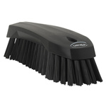 Vikan Hard Bristle Black Scrubbing Brush, 36mm bristle length, Polyester bristle material