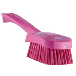 Vikan Hard Bristle Pink Scrubbing Brush, 36mm bristle length, PET bristle material