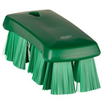 Vikan Hard Bristle Green Hand Brush, 176mm bristle length, Polyester bristle material