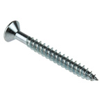 Pozidriv Countersunk Steel Wood Screw Bright Zinc Plated, No. 8 Thread, 1.1/2in Length