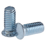 RS PRO Steel Zinc plated & clear Passivated Self Clinching Stud, M6, length-14mm
