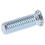 RS PRO Steel Zinc plated & clear Passivated Self Clinching Stud, M6, length-20mm