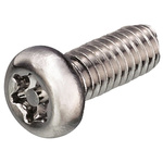 Chrome Plated Pan Steel Tamper Proof Security Screw, M4 x 8mm