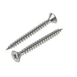 Pozidriv Countersunk Stainless Steel Wood Screw, A2 304, 5mm Thread, 50mm Length