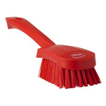Vikan Hard Bristle Red Scrubbing Brush, 36mm bristle length, Polyester bristle material