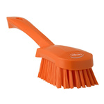 Vikan Hard Bristle Orange Scrubbing Brush, 36mm bristle length, Polyester bristle material