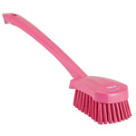 Vikan Hard Bristle Pink Scrubbing Brush, 36mm bristle length, PET bristle material