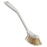 Vikan Hard Bristle White Scrubbing Brush, 25mm bristle length, PET bristle material