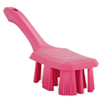 Vikan Hard Bristle Pink Scrubbing Brush, 37mm bristle length, PET bristle material