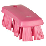 Vikan Hard Bristle Pink Hand Brush, 176mm bristle length, Polyester bristle material