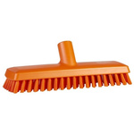 Vikan Very Hard Bristle Orange Deck Brush, 24mm bristle length, Polyester, Polypropylene, Stainless Steel bristle