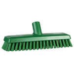 Vikan Medium Bristle Green Deck Brush, 32mm bristle length, Polyester, Polypropylene, Stainless Steel bristle material