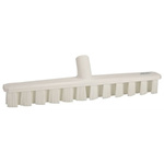 Vikan Hard Bristle White Deck Brush, 37mm bristle length, Polyester, Polypropylene, Stainless Steel bristle material