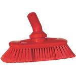 Vikan Soft Bristle Red Scrubbing Brush, 44mm bristle length, Polyester, Polypropylene, Stainless Steel bristle material
