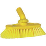 Vikan Soft Bristle Yellow Scrubbing Brush, 44mm bristle length, Polyester, Polypropylene, Stainless Steel bristle