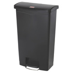 Rubbermaid Commercial Products Slim Jim 68L Black Pedal PE Waste Bin