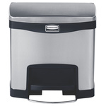 Rubbermaid Commercial Products Slim Jim 15L Chrome Pedal Stainless Steel Waste Bin