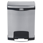 Rubbermaid Commercial Products Slim Jim 30L Chrome Pedal Stainless Steel Waste Bin