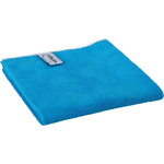 Vikan Basic microfibre cloth Blue Microfibre Cloths for General Cleaning, Wet/Dry Use, Box of 5, 320 x 320mm, Repeat Use