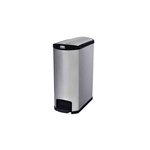 Rubbermaid Commercial Products Slim Jim 90L Black Pedal Galvanised Steel Waste Bin