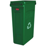 Rubbermaid Commercial Products Slim Jim 23gal Green Polypropylene Waste Bin