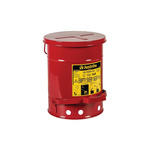 Justrite 23L Red Flip Steel Oily Waste Can