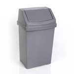 Robert Scott 25 Litre Swing Bin 25L Silver Swing Polypropylene Waste Bin