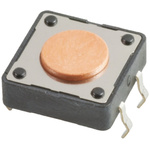 Pink Button Tactile Switch, Single Pole Single Throw (SPST) 50 mA @ 12 V dc 0.8mm Through Hole