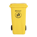 RS PRO 240L Yellow Flip HDPE Waste Bin