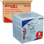 Kimberly Clark WypAll Blue Cloths for Industrial Cleaning, Dry Use, Quarter Fold of 30, 350 x 340mm, Repeat Use