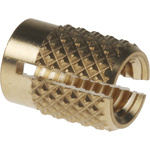 RS PRO, M4 Brass Threaded Insert diameter 5.6mm Depth 7.95mm