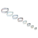 RS PRO 200 Piece Zinc Plated Steel O Clip Hose Clip Kit, 5 → 7mm and 23 → 27mm Inside Diameter