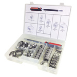 RS PRO 70 Piece Stainless Steel 304 Worm Drive Hose Clip Kit, 9.5 → 12mm and 25 → 35mm Inside Diameter