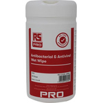 RS PRO Wet Anti-Bacterial Wipes, Tub of 100