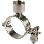 RS PRO Stainless Steel Silver Hinged Pipe Clamp, 1/2 in BSP