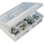 Jubilee 54 Piece Zinc-Plated Mild Steel Mini Fuel Clip, Nut and Bolt Clip Hose Clip Kit, 7 → 9mm and 14 →