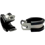 RS PRO 13mm Black, Stainless Steel P Clip