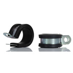 RS PRO 20mm Black, Mild Steel P Clip