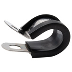 RS PRO 21mm Black, Mild Steel P Clip