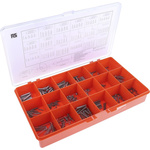 RS PRO Zinc Plated Steel Compression, Extension, Torsion Spring Kit, 378 Springs