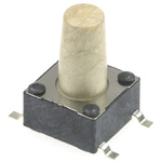 White Tactile Switch, Single Pole Single Throw (SPST) 50 mA @ 12 V dc 6.1mm Surface Mount
