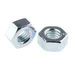 RS PRO, Bright Zinc Plated Steel Hex Nut, DIN 934, M6