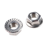 RS PRO, Plain Stainless Steel Flanged Hex Nut, DIN 6923, M10