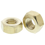 RS PRO, Plain Brass Hex Nut, DIN 934, M10