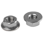 RS PRO, Plain Stainless Steel Flanged Hex Nut, DIN 6923, M6