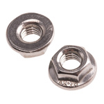 RS PRO, Plain Stainless Steel Flanged Hex Nut, DIN 6923, M5